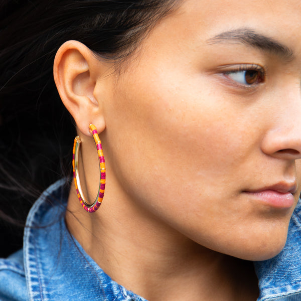 Game Day Hoop Earrings | Maroon and Orange