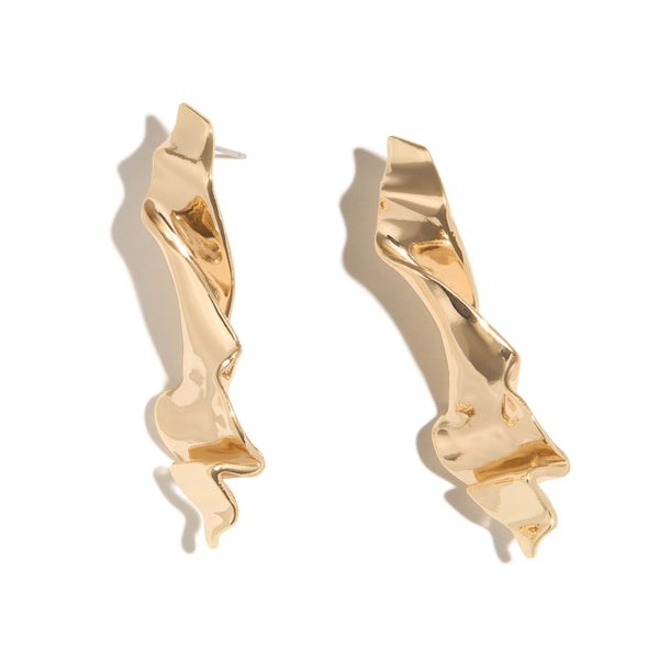 Waves Drop Earrings | Gold