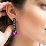 Heart Drop Spray Coated Earrings | Noir