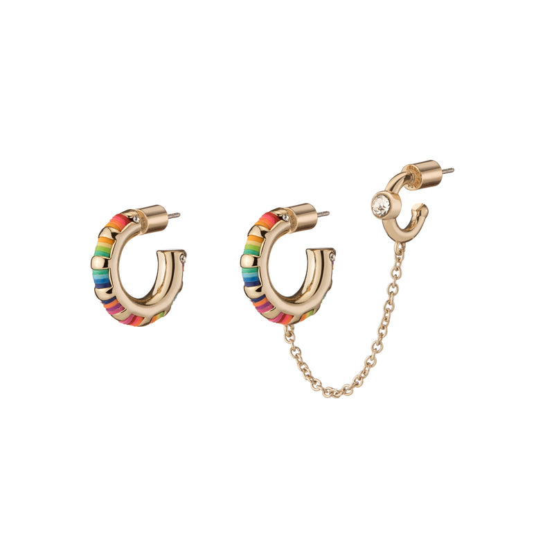 Asymmetric Chubby Huggy Hoop Earrings | Brightside - set of 3