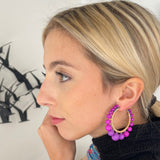 Graduated Ball Hoop Earrings | Amethyst Ombre