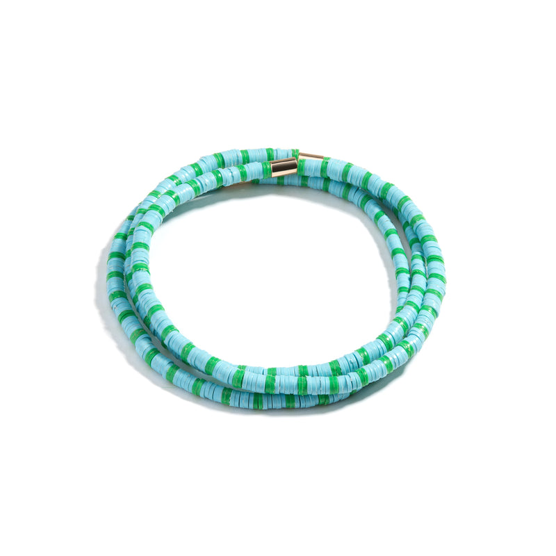 Heishi Bead Bracelet Stack | Blue Lagoon