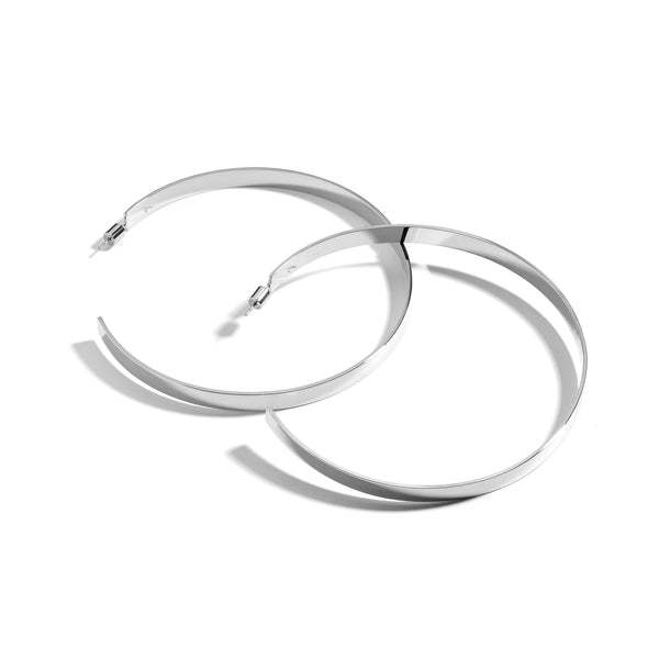 Statement Large Hoop Earrings | Silver