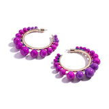 Graduated Ball Hoop Earrings | Amethyst Ombre