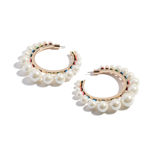 Graduated Ball Hoop Earrings | Pearl Throwing Shade