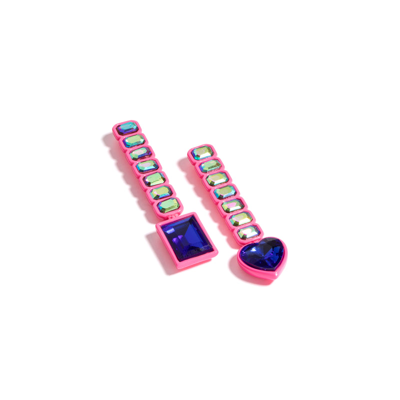 Heart Drop Spray Coated Earrings Neon Salmon | Elsie Frieda