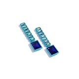 Rectangle Drop Spray Coated Earrings | Caribbean Sea