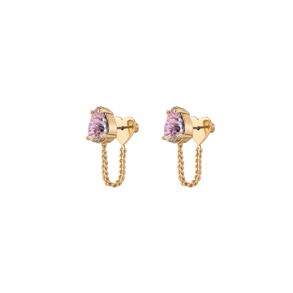 Front Back Teardrop Earrings Lavender Fields | Elsie Frieda