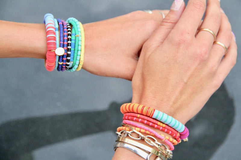 Heishi Bead Bracelet Stack | Happy Hour