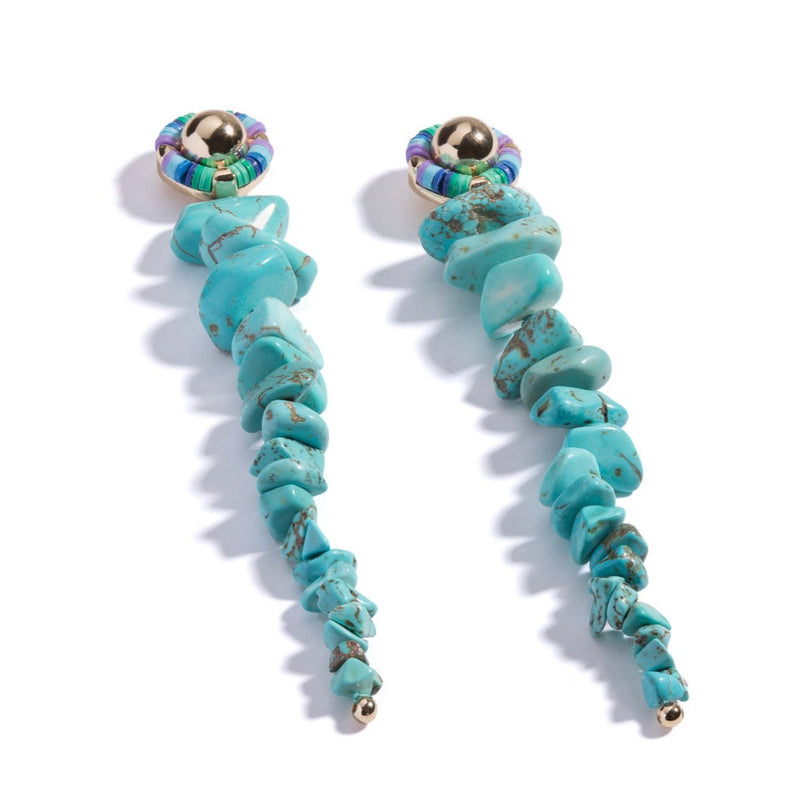 Turquoise & Heishi Drop Earrings | Blue Lagoon